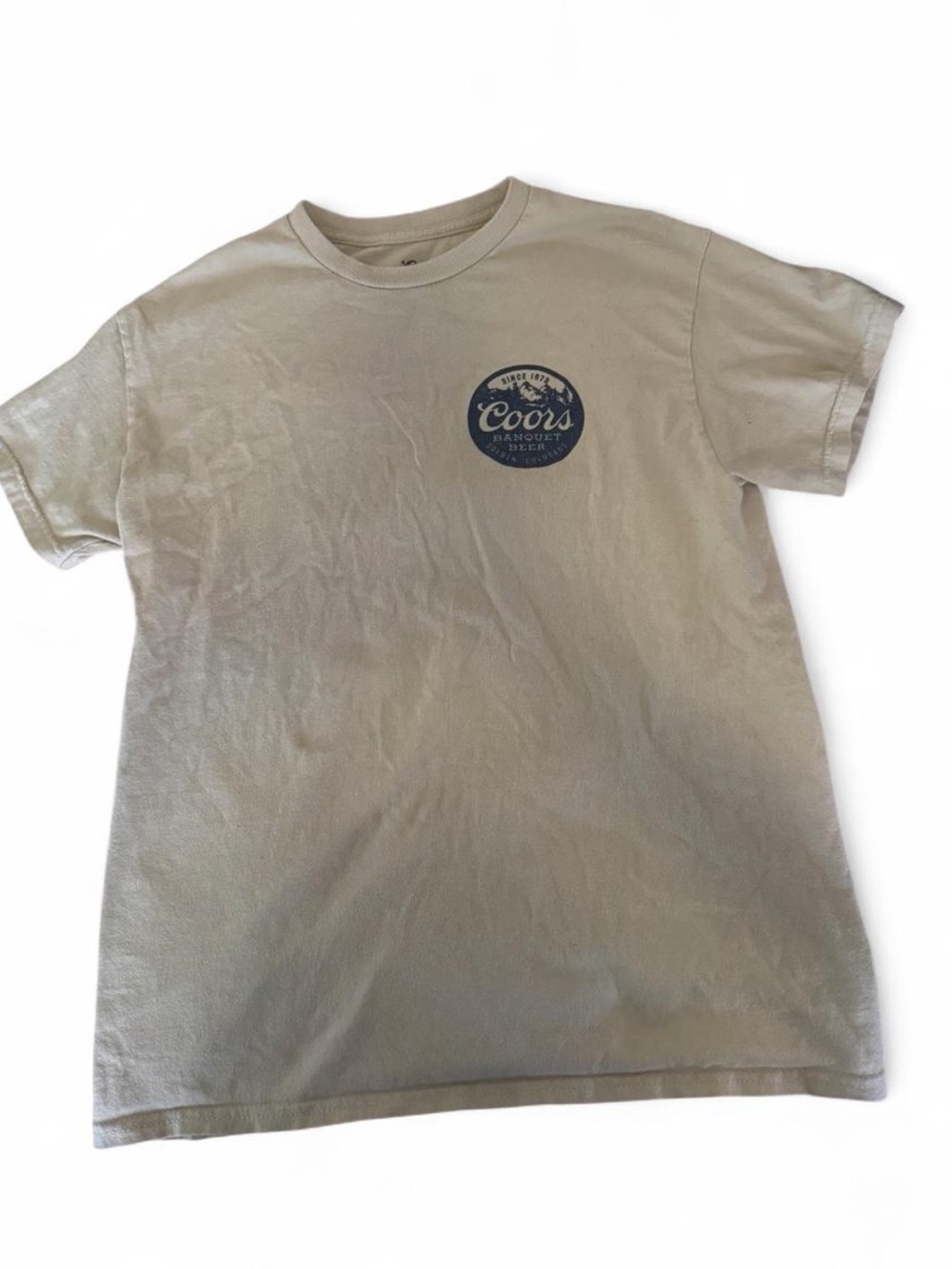 Men's Coors Banquet Short Sleeve Crewneck T-Shirt in Tan
